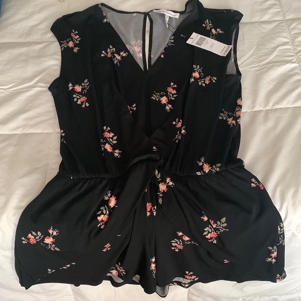 BCBG black and floral romper